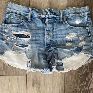 AMERICAN EAGLE Distressed Denim High Rise Shorts
